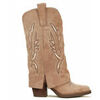 Bottines Vera Collection Boots Santiags gu&ecirc;tre style cowboy mi-mollet, Taupe Beige