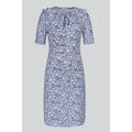 Robe courte Enorsia Robe mi-longue &agrave; double volants et fermeture par noeud Bleu Grenoble