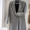 Manteau Etam Manteau Etam gris clair avec motifs brod&eacute;s Gris
