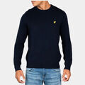 Pull Lyle & Scott Pull en coton m&eacute;rinos &agrave; col ras du cou - marine fonc&eacute; Bleu