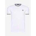 T-shirt Fred Perry T-shirt &agrave; double boutonnage - blanc Blanc Grenoble