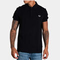 Polo Fred Perry Chemise unie - noir blanc Grenoble