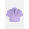 Polo Enorsia Pol� gaufr&eacute; &agrave; col en V et coupe courte Violet
