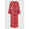 Robe Enorsia Robe longue florale &eacute;l&eacute;gante avec manche amovible Rouge