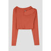 T-shirt Enorsia Haut court c&ocirc;tel&eacute; et legging taille haute assortis Orange