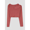T-shirt Enorsia Haut court c&ocirc;tel&eacute; et legging taille haute assortis Rouge