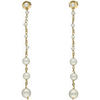 Boucles oreilles Orusbijoux Boucles D Oreilles Argent Dor&eacute;e Cascade De Perle Naturelle Dor&eacute;