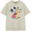 T-shirt enfant Disney Mickey Pluto T-shirt &agrave; manches courtes Beige