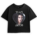 Tee-shirts sur Grenoble : T-shirt Twilight Team Jacob Crop T-shirt court &agrave; manches courtes Noir