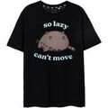Tee-shirts sur Grenoble : T-shirt Pusheen So Lazy T-shirt &agrave; manches courtes Noir