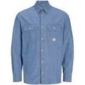Chemises/chemisettes sur Grenoble : Chemise Jack & Jones 12291967 JPRBLUHARRY CHAMBRA-LIGHT BLUE DENIM