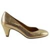 Chaussures escarpins Des Petits Hauts Talons en cuir dor&eacute;s Dor&eacute;
