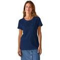 T-shirt Daxon by - Tee-shirt fantaisie brod&eacute; et ajour&eacute; Bleu Grenoble