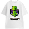 Tee-shirts sur Grenoble : T-shirt Minecraft Creeper T-shirt &agrave; manches courtes Blanc