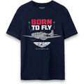 Tee-shirts sur Grenoble : T-shirt Top Gun Born To Fly Graphic Print T-shirt &agrave; manches courtes Bleu