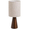 Lampes &agrave; poser Unimasa Lampe en bois avec abat-jour en lin – 16 � 16 � 37 cm Beige Unique. . Maison & D&eacute;co > Lampes &agrave; poser.