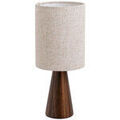 Luminaire sur Grenoble : Lampes &agrave; poser Unimasa Lampe en bois avec abat-jour en lin – 16 � 16 � 37 cm Beige Unique. . Maison & D&eacute;co > Lampes &agrave; poser.