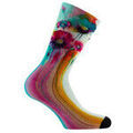 Chaussettes Kindy Mi-chaussettes imprim&eacute;es Fleurs en Aquarelle viscose de bambou Bleu Grenoble