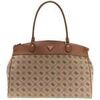 Sac Bandouliere Guess Sac Bandouli&egrave;re Melinda Logo Deluxe Latte Logo Marron