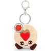 Porte cl&eacute; Kontiki Porte-cl&eacute;s biscuit sabl&eacute; &agrave; la fraise peluche recycl&eacute;e 10 cm Beige
