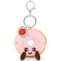 Cadeaux sur Grenoble : Porte cl&eacute; Kontiki Porte-cl&eacute;s peluche Donut rose recycl&eacute; 10 cm Rose