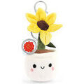 Porte cl&eacute; Kontiki Porte-cl&eacute;s Tournesol peluche recycl&eacute;e 15 cm Blanc Grenoble