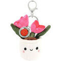 Porte cl&eacute; Kontiki Porte-cl&eacute;s Tulipe en peluche recycl&eacute;e 12 cm Blanc Grenoble