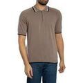 Polo EAX Polo zipp&eacute; en maille Marron