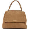Sac &agrave; main Orciani Sac port&eacute; &eacute;paule Peach Flowers Midi en daim couleur