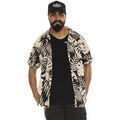 Chemise Von Dutch Chemise homme manches courtes en viscose imprim&eacute;e Palm Beige Grenoble
