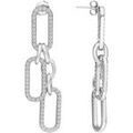 Boucles oreilles Orusbijoux Boucles D'oreilles Argent&eacute;es Chaine Ovale Argent&eacute; Grenoble