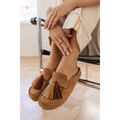 T-shirt Vera Collection Sabots Franges, Camel