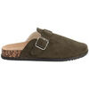 T-shirt Vera Collection Mules Sabot femme en su&eacute;dine avec boucle Vert