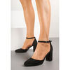 Chaussures escarpins Vera Collection Escarpin avec bride bout rond talon large, Noire