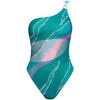Maillots de bain Lisca Maillot de bain une pi&egrave;ce asym&eacute;trique sans armatures Vert