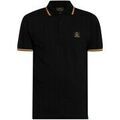 Polos sur Grenoble : Polo Trojan Polo piqu&eacute; &agrave; insigne drapeau Noir