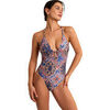 Maillots de bain Selmark Maillot de bain une pi&egrave;ce triangle pr&eacute;form&eacute; BOHEME Bleu