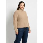 Pull Bershka Pull col roul&eacute; Taille 42 / XL Beige multicolor