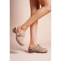 Sabots Vera Collection Mule sabot &agrave; talon carr&eacute; et boucle, Taupe Beige Grenoble