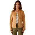 Veste Daxon by - Veste encolure ronde en su&eacute;dine Beige
