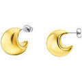 Boucles d'oreille sur Grenoble : Boucles oreilles Lotus Cr&eacute;oles Style Urban Woman acier forme lune dor&eacute;es Jaune