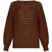 Pull Liu Jo Pull &agrave; broderie ajour&eacute;e Marron