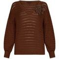 Pull Liu Jo Pull &agrave; broderie ajour&eacute;e Marron