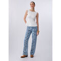 Pantalons sur Grenoble : Jeans Liu Jo Jean &eacute;vas&eacute; avec tresses Bleu