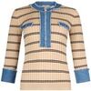 Pull Liu Jo Pull avec empi&egrave;cements en denim Beige