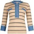 Pull Liu Jo Pull avec empi&egrave;cements en denim Beige