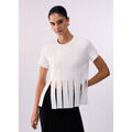 Pull Liu Jo Pull &agrave; franges Blanc Grenoble