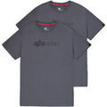T-shirt Alpha Industries Alpha Label T-Shirt 2 Pack - greyblack/black