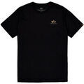 Tee-shirts sur Grenoble : T-shirt Alpha Industries Basic T-Shirt SL TPU - black/shiny gold