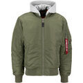Vestes sur Grenoble : Blouson Alpha Industries MA-1 Zip Hood Back EMB - sage-green